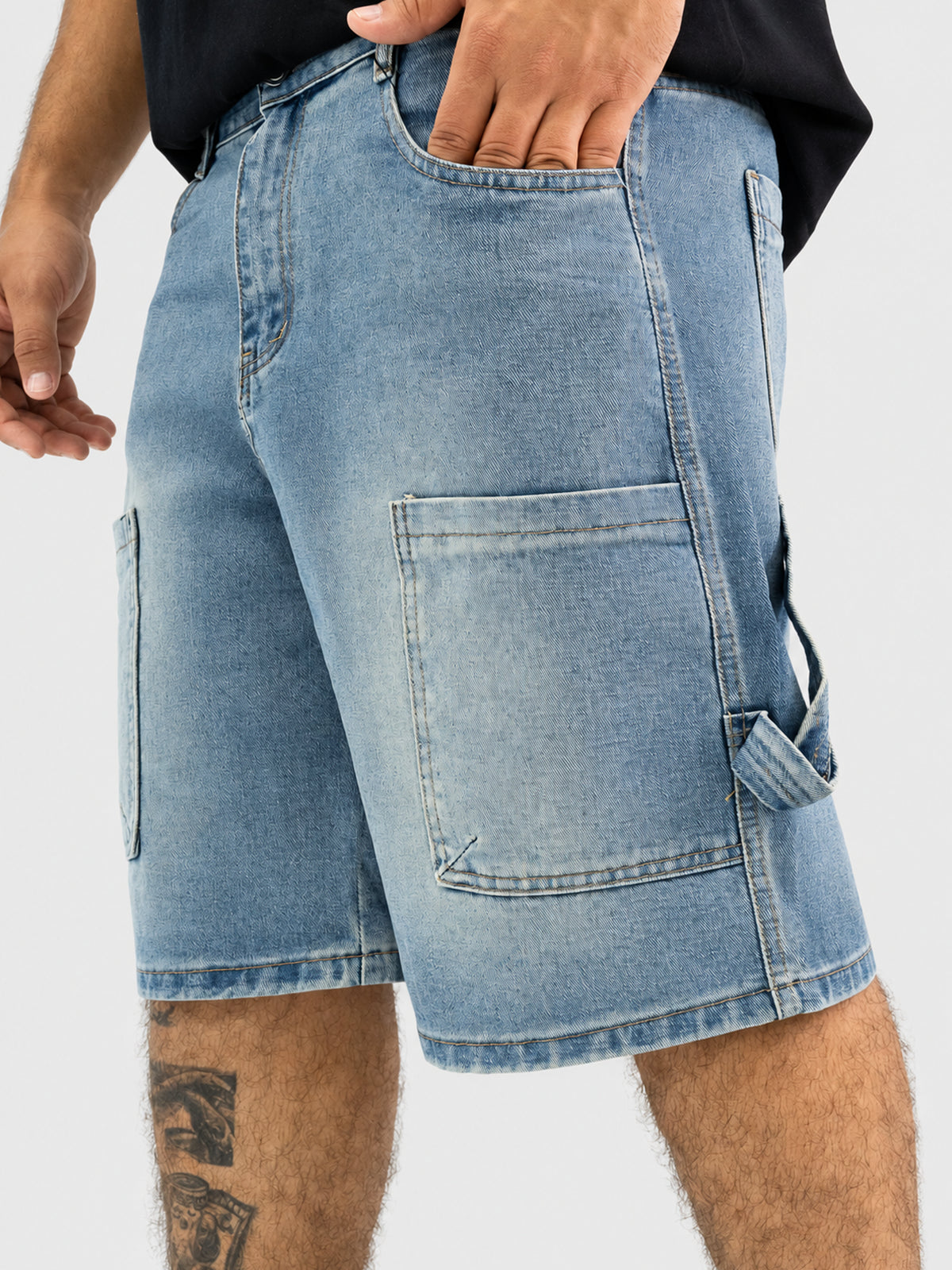 Bermuda Cargo Denim Azul Claro