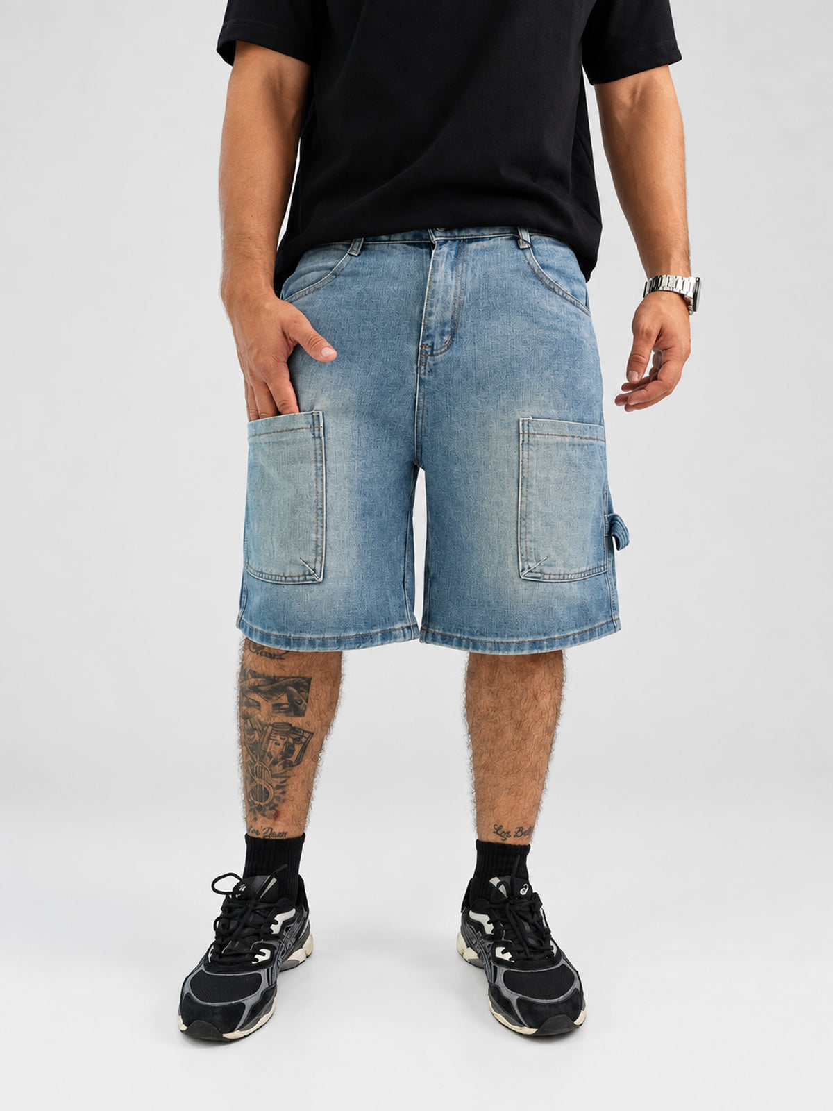 Bermuda Cargo Denim Azul Claro