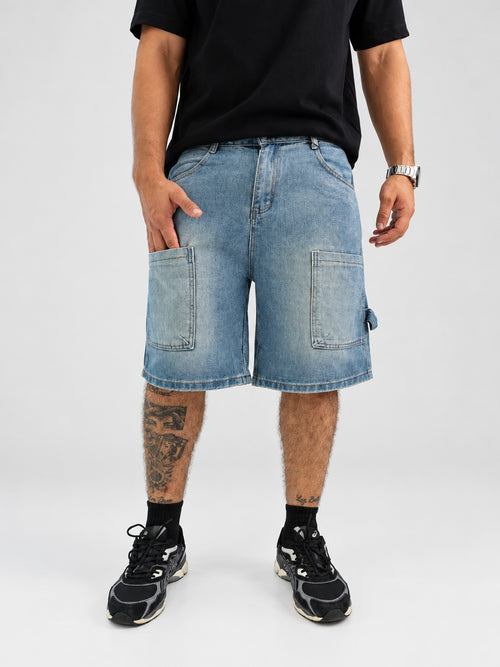 Bermuda Cargo Denim Azul Claro