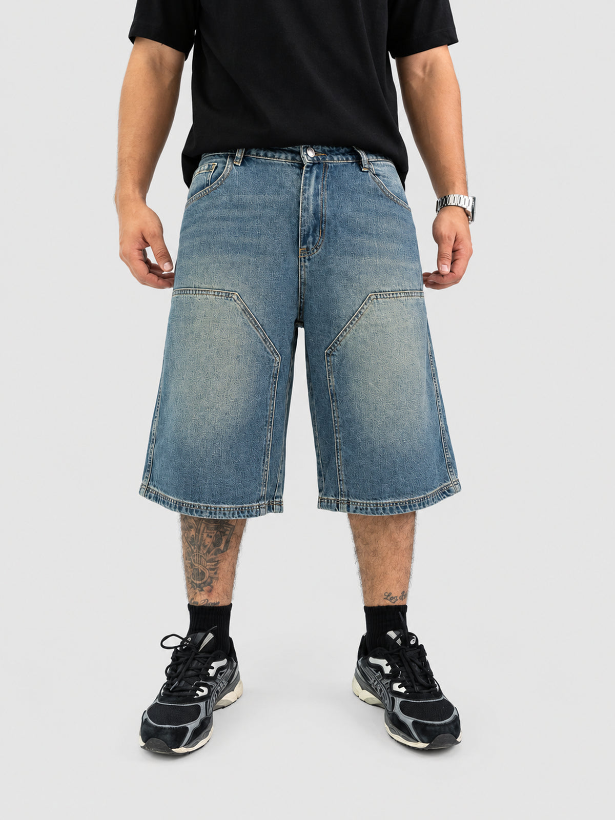 Bermuda Denim Cargo Azul