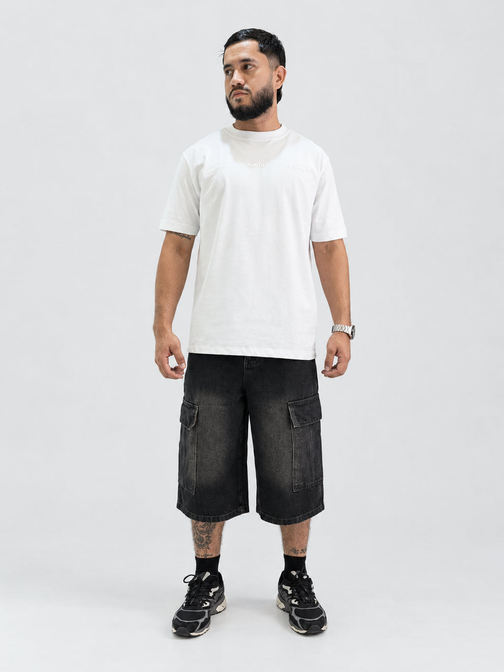 Bermuda Cargo Denim Negra