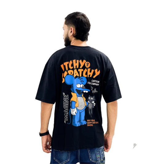 Camiseta Oversize Itchy And Scratchy