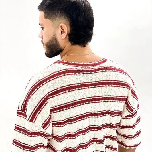 Camiseta Oversize Textura Fluff Roja