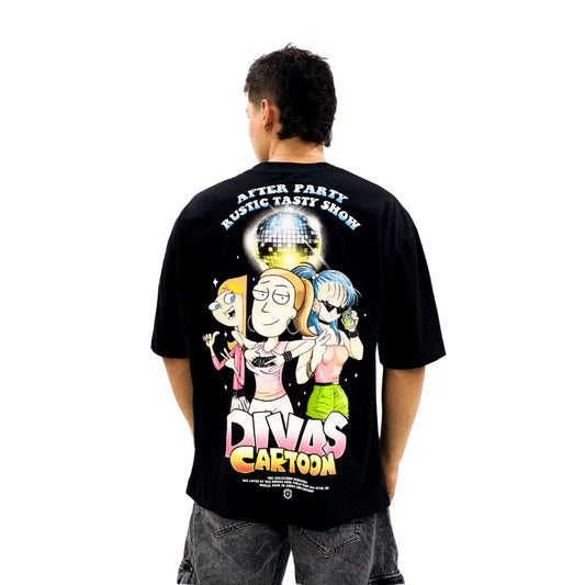 Camiseta Oversize Divas Cartoon