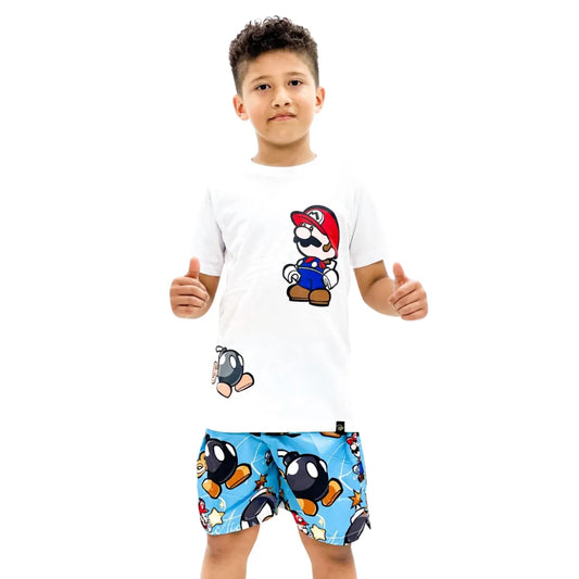 Conjunto Niño Playero Mario Boom