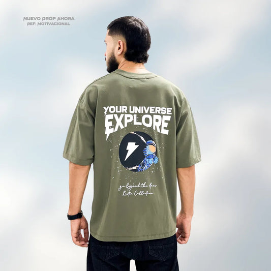 Camiseta Heavy Cold Universe Verde Militar