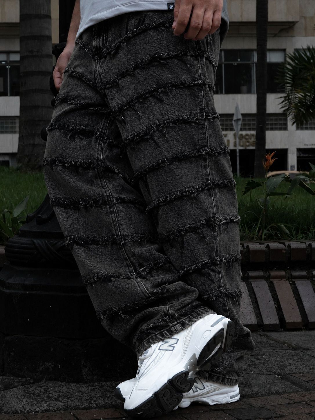 Jean Baggy Gris Desilachado