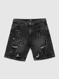 Bermuda de Jean Hombre – Gris con Apliques RUSTIC