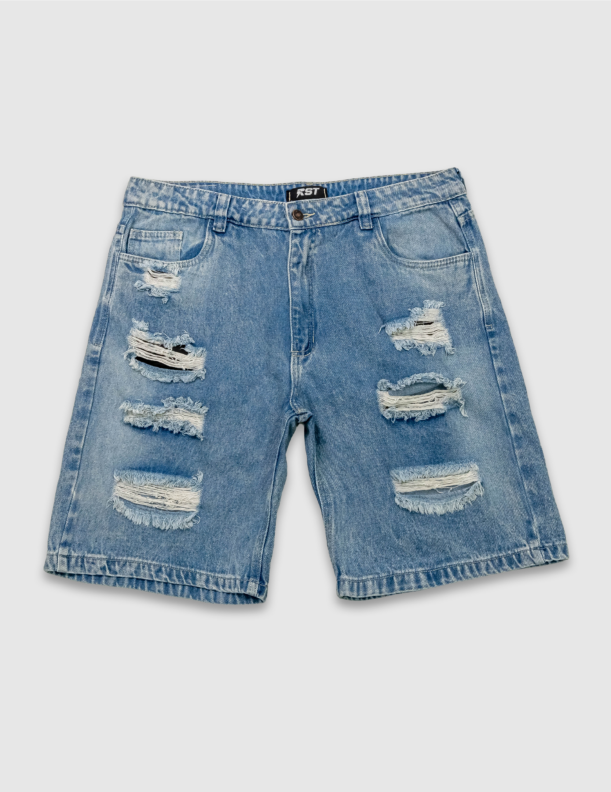 Bermuda Jean Hombre Azul  Destroyed Urban Style