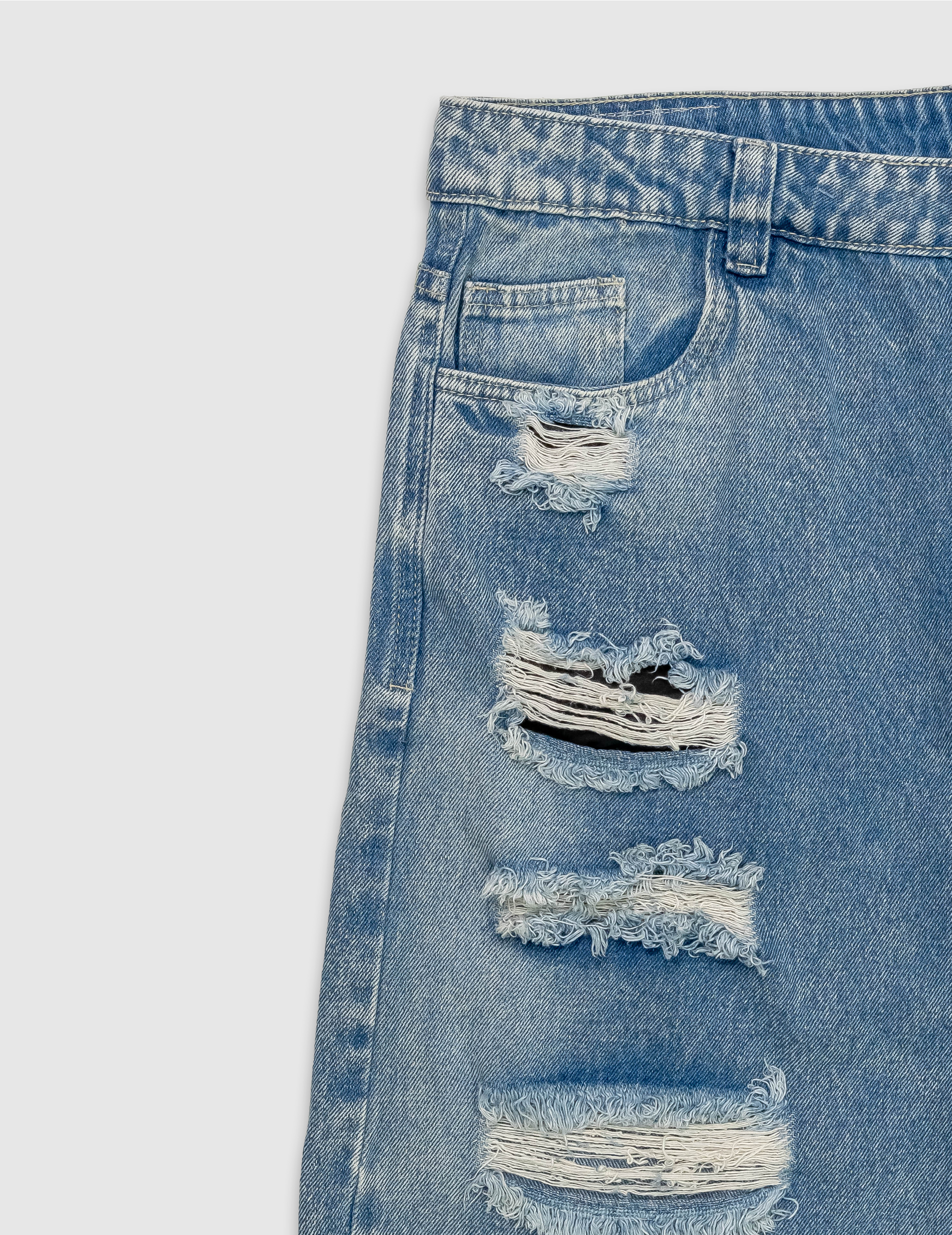 Bermuda Jean Hombre Azul  Destroyed Urban Style