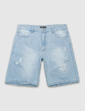 Bermuda Jean Hombre Ice Blue With Wear Urban