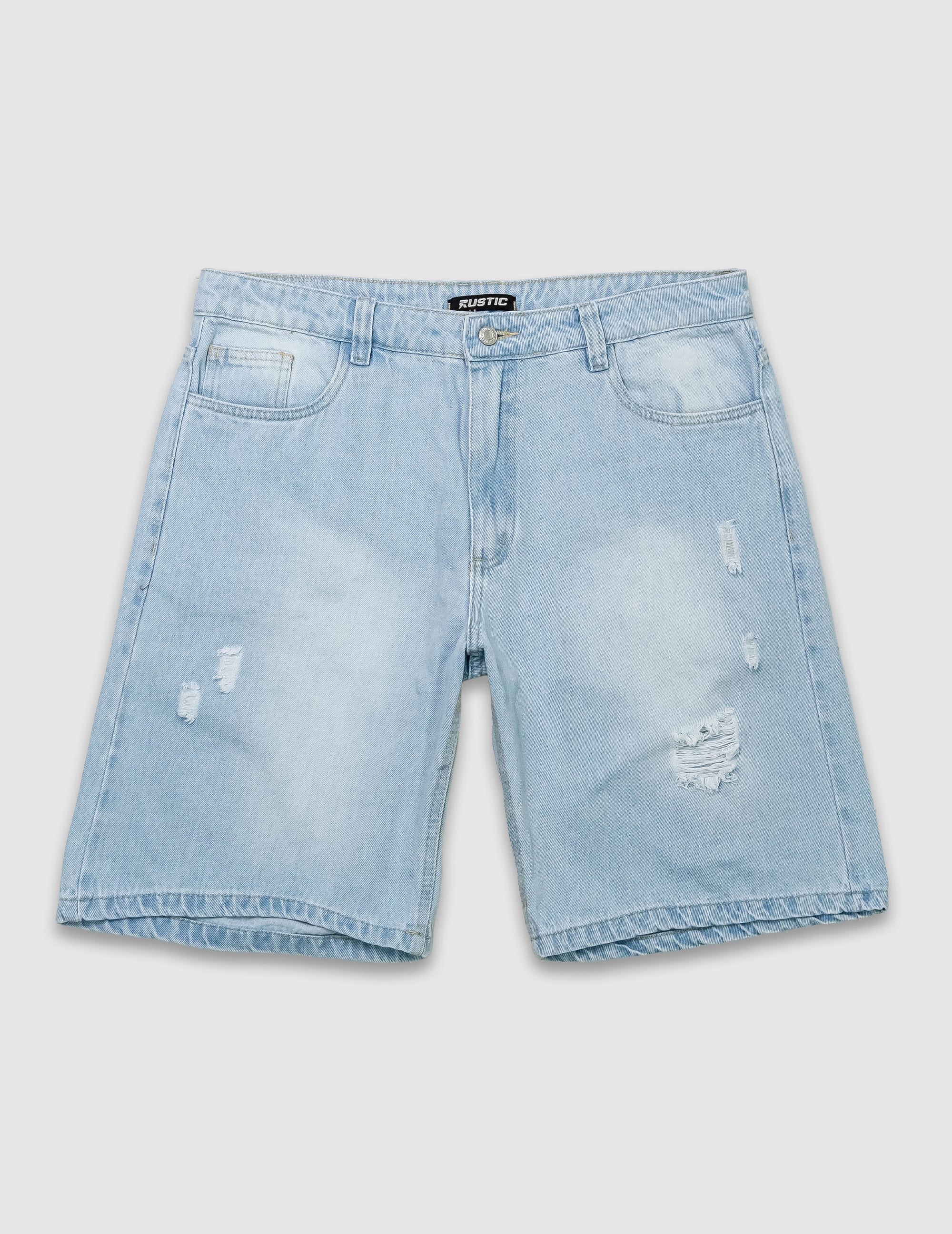 Bermuda Jean Hombre Ice Blue With Wear Urban