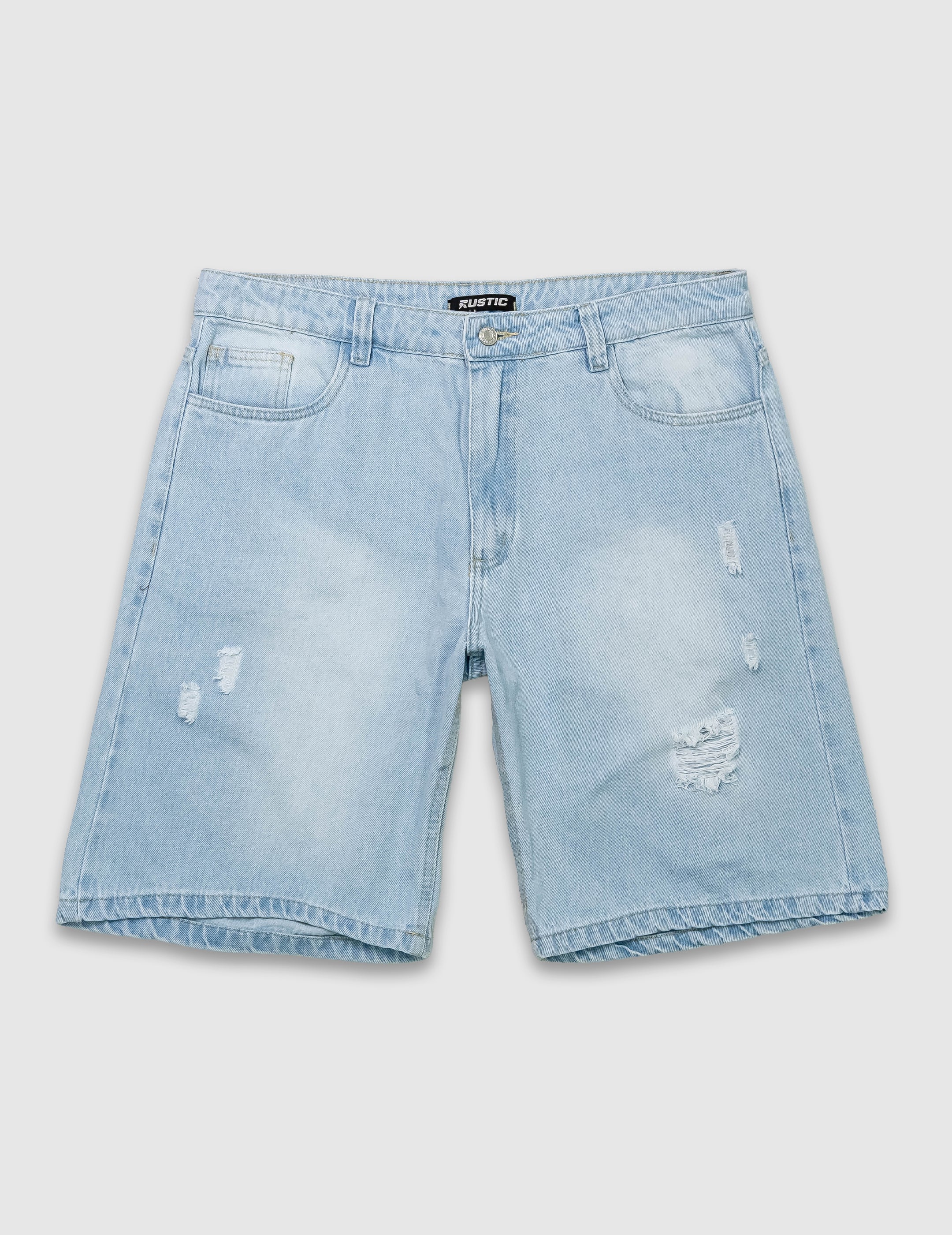 Bermuda Jean Hombre Ice Blue With Wear Urban