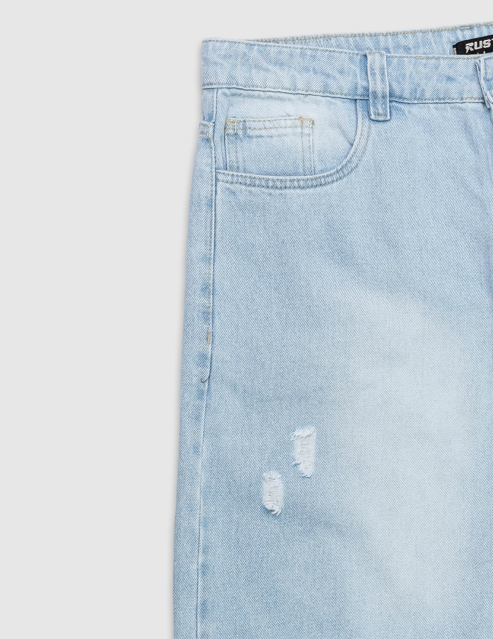 Bermuda Jean Hombre Ice Blue With Wear Urban