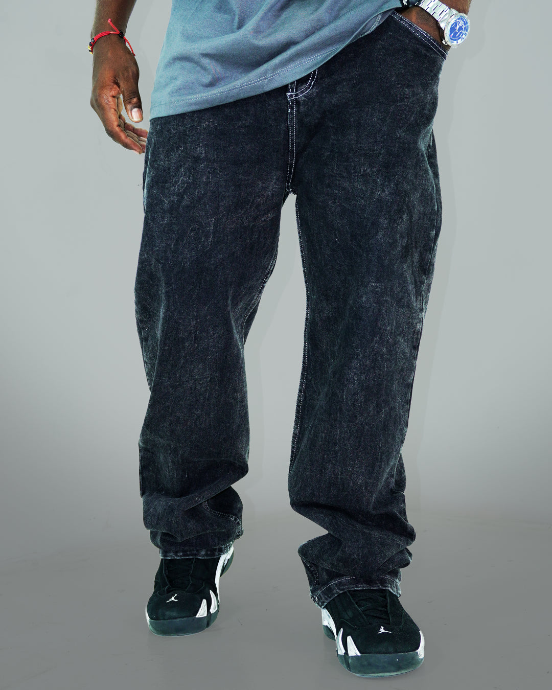 Jean Basic Acid Washed Gris