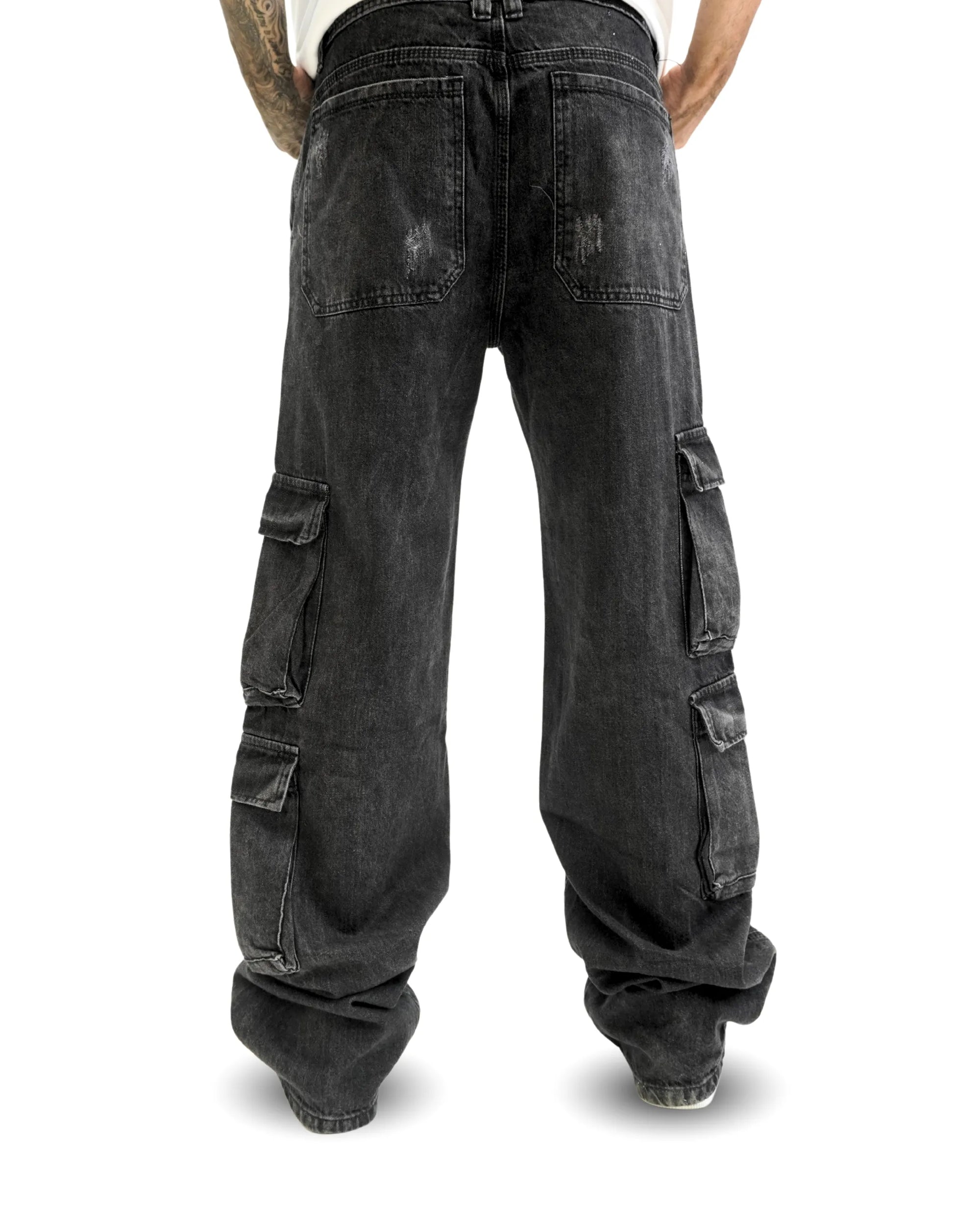 Jean Baggy Cargo Gris