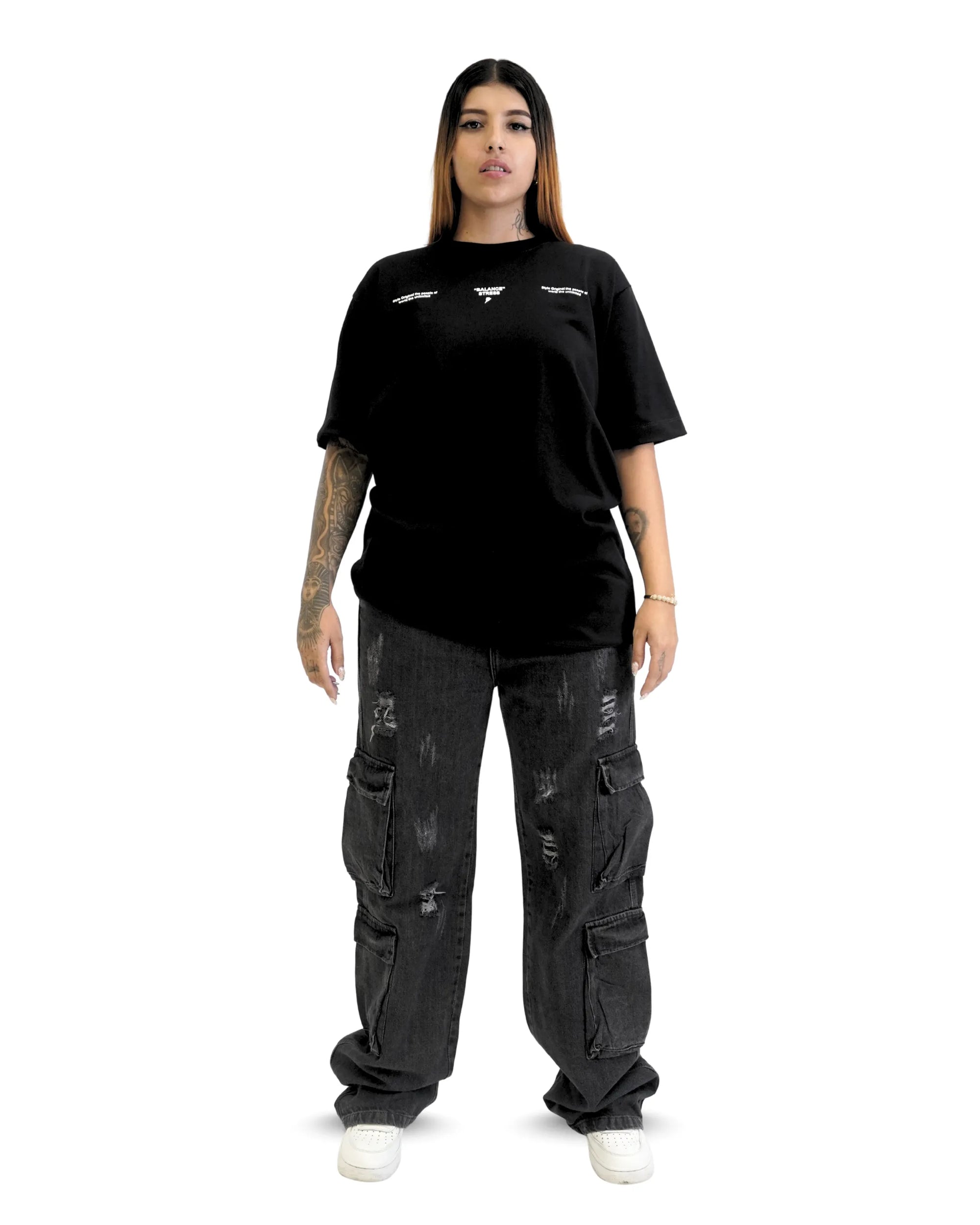 Jean Baggy Cargo Gris