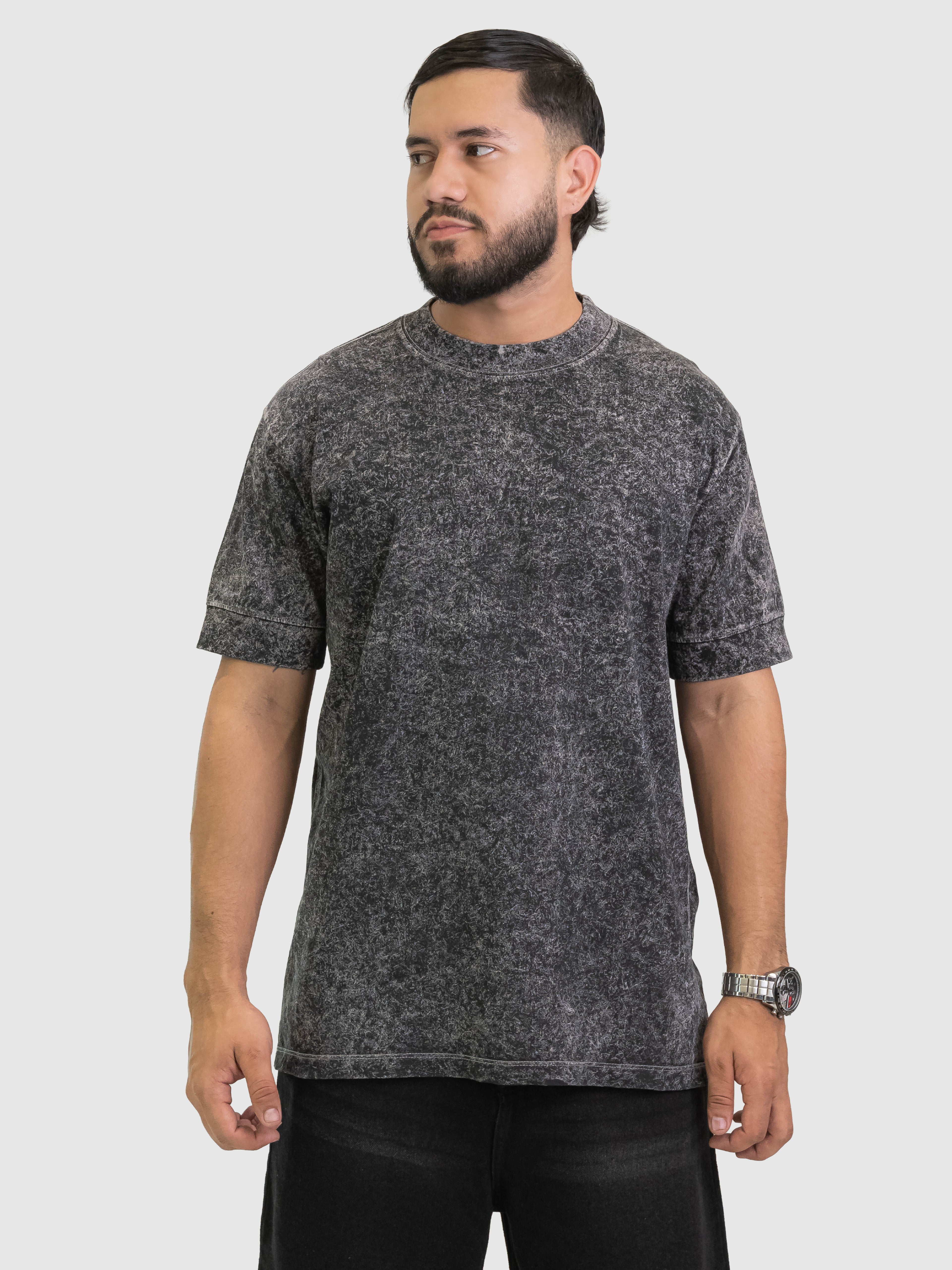 Camiseta Essential Wash Acid Charcoal