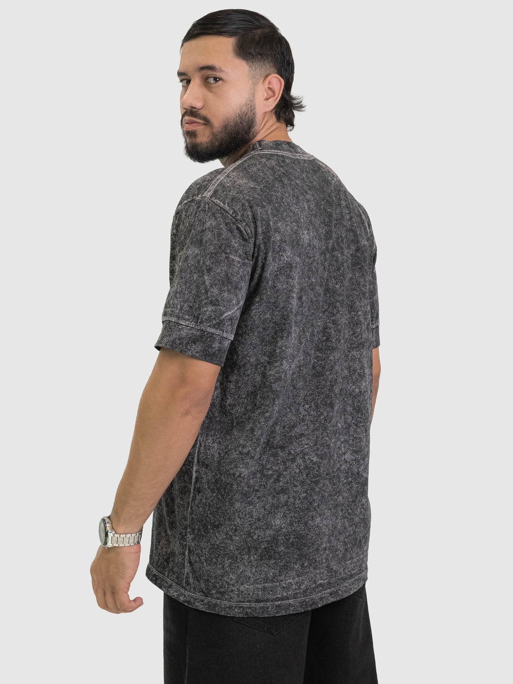 Camiseta Essential Wash Acid Charcoal