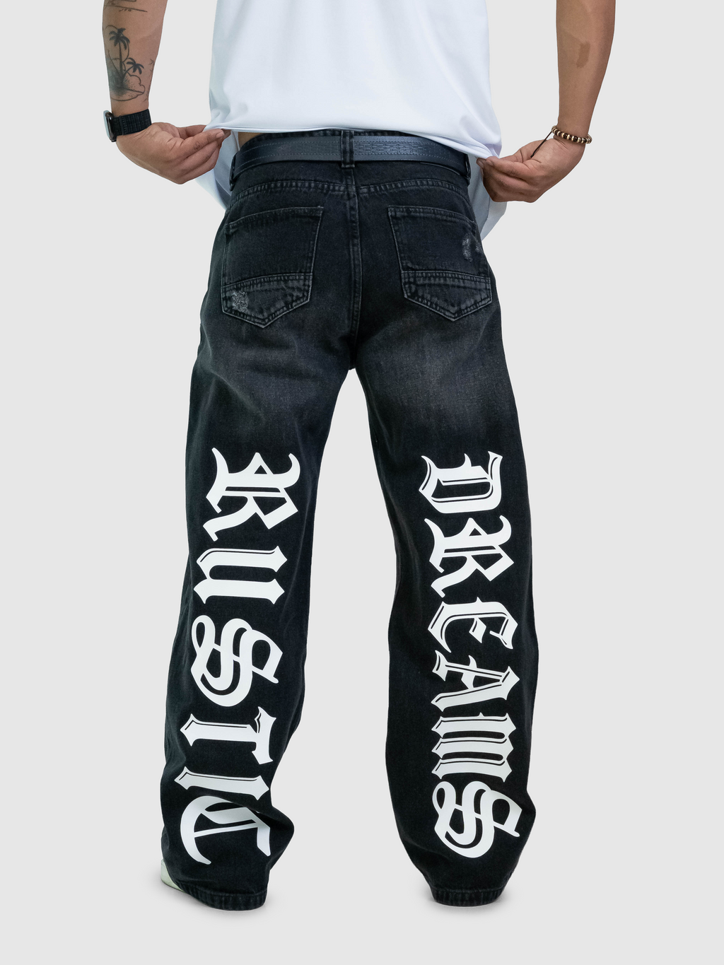 Jean Rustic Lettering Negro