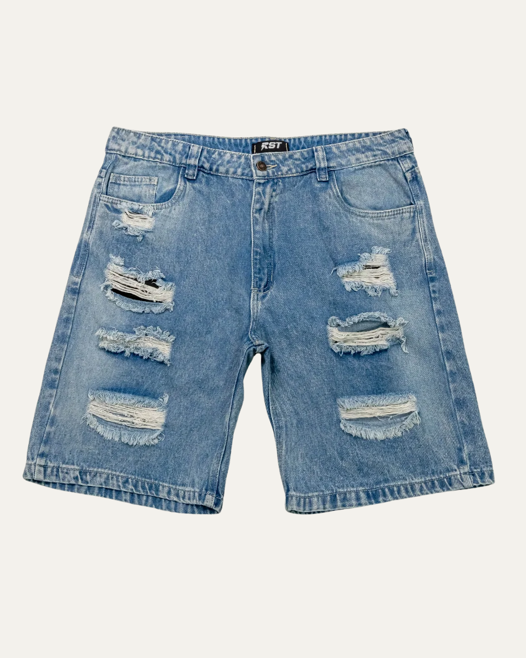 Bermuda Jean Hombre Azul  Destroyed Urban Style
