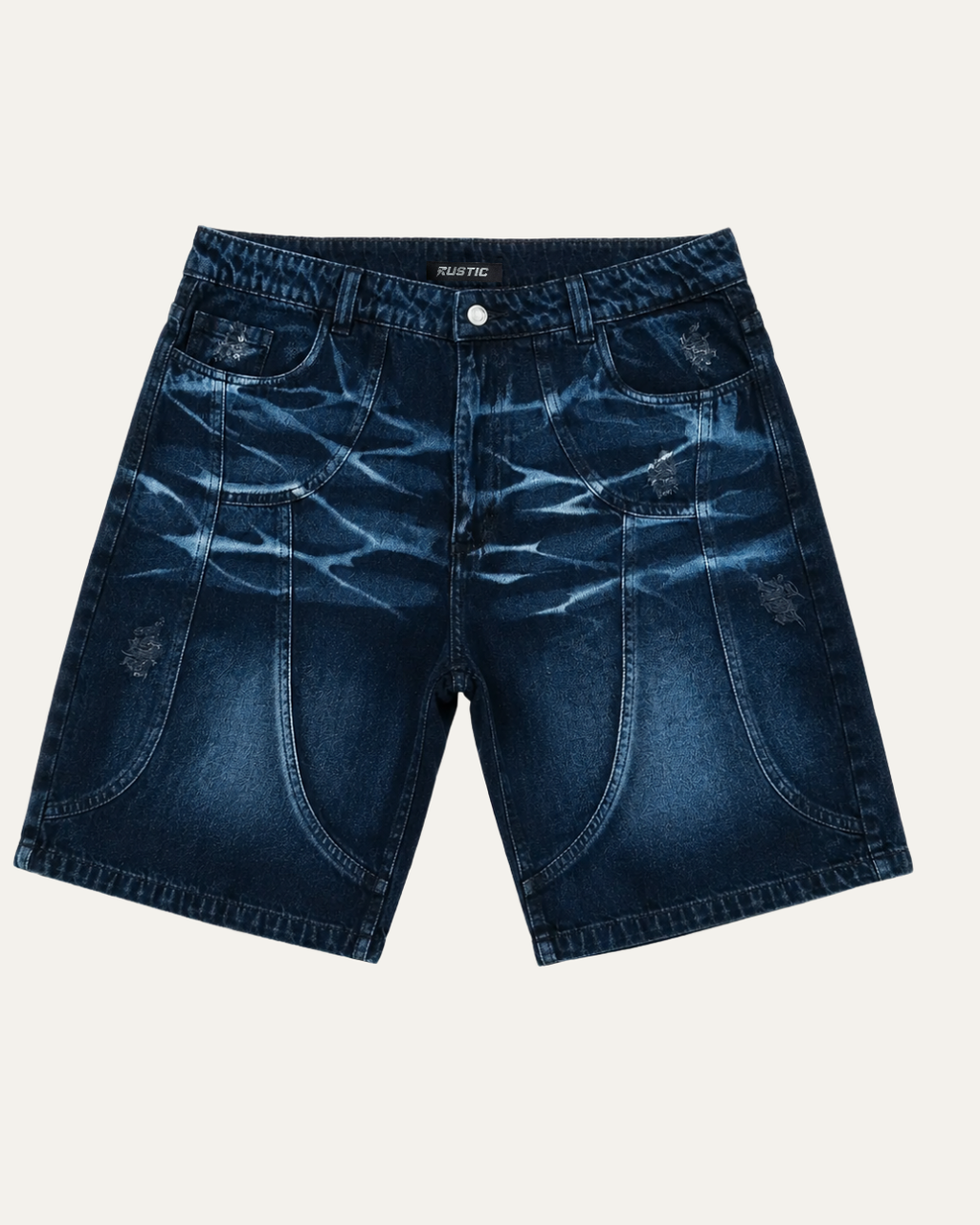 Bermuda de Jean Hombre – Lavado Azul con Efecto Desgastado