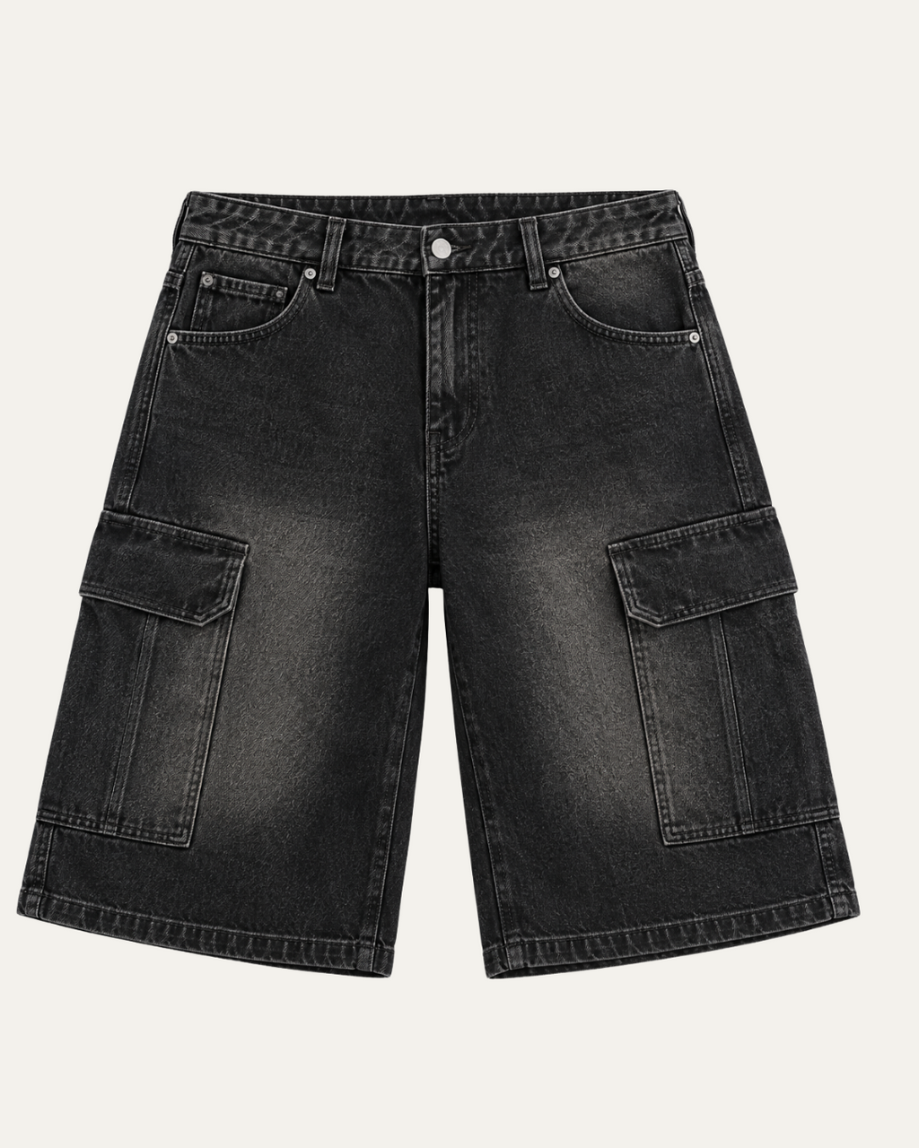 Bermuda Cargo Denim Negra