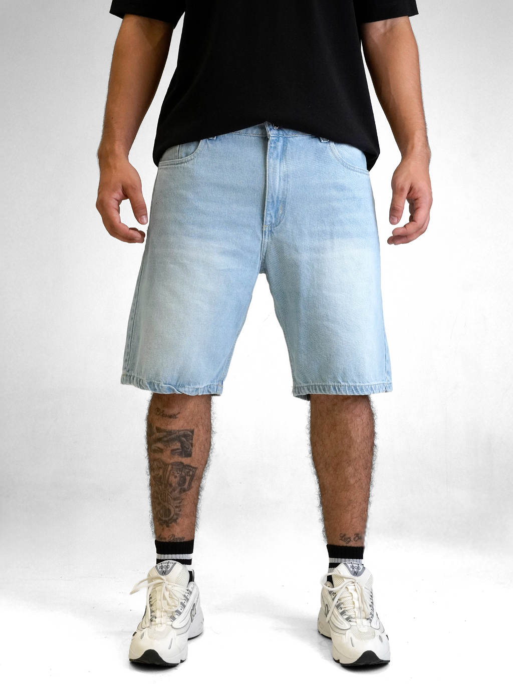 Bermuda De Jeans Ice Blue Rustic