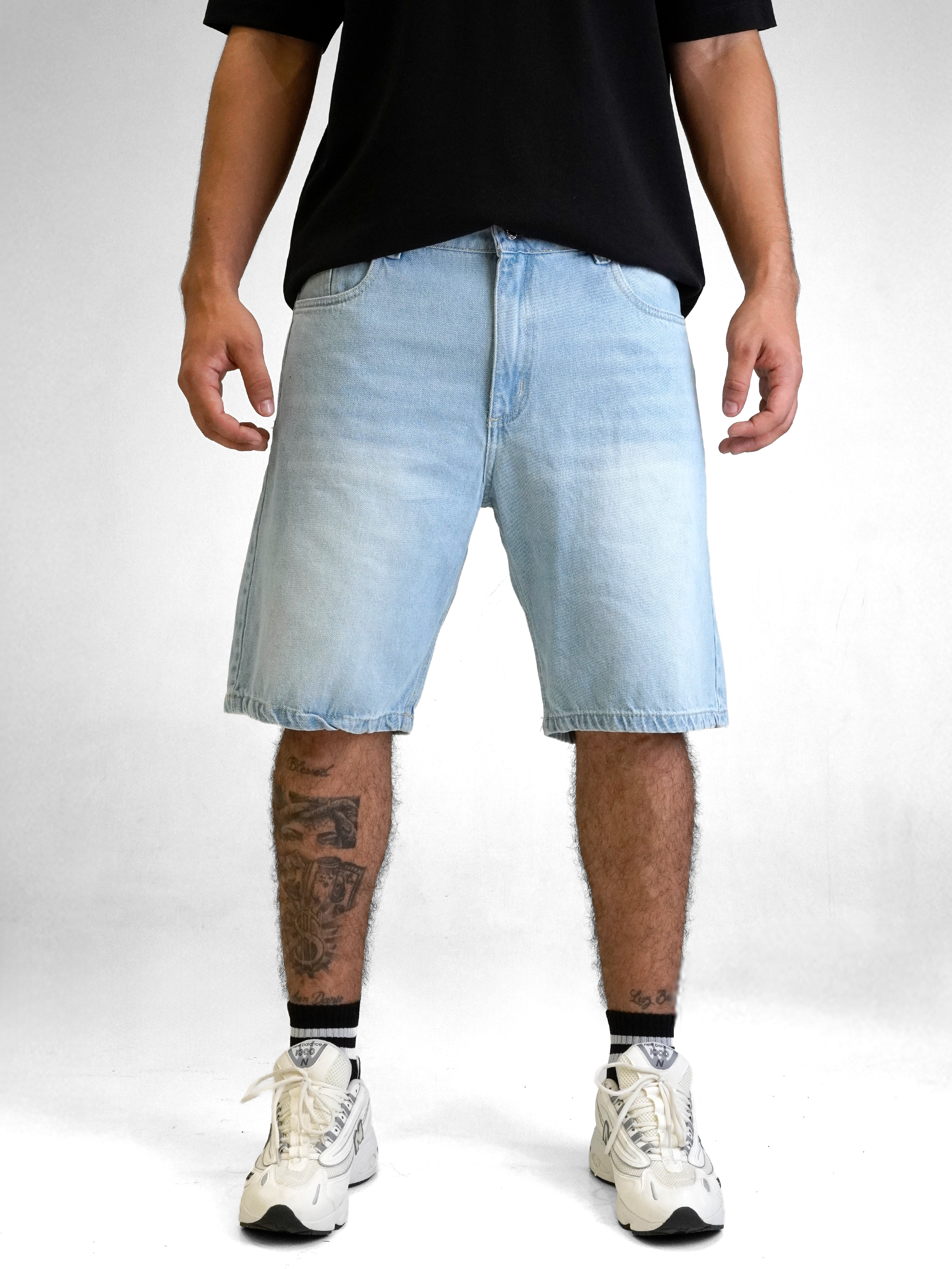 Bermuda De Jeans Ice Blue Rustic