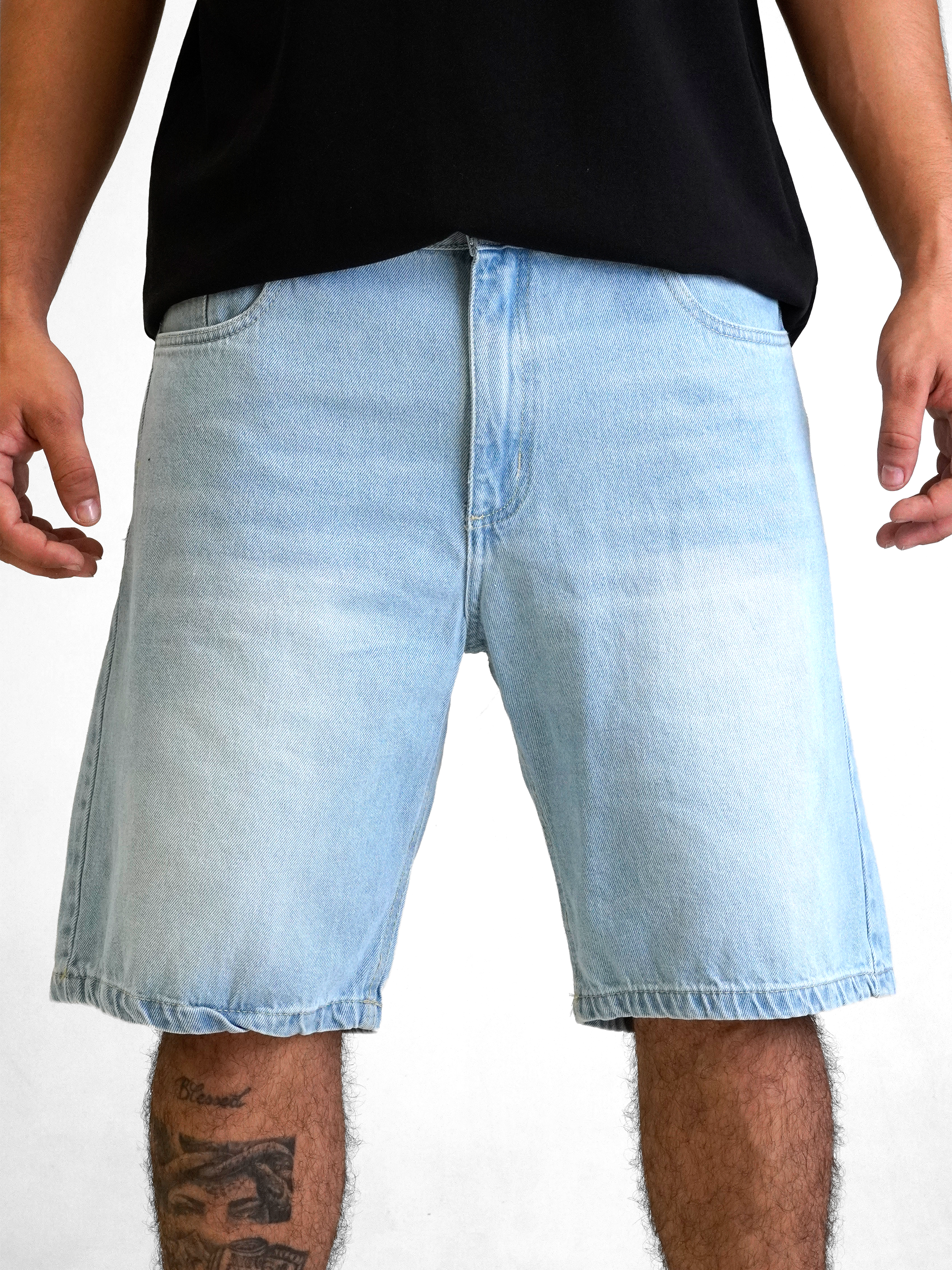 Bermuda De Jeans Ice Blue Rustic