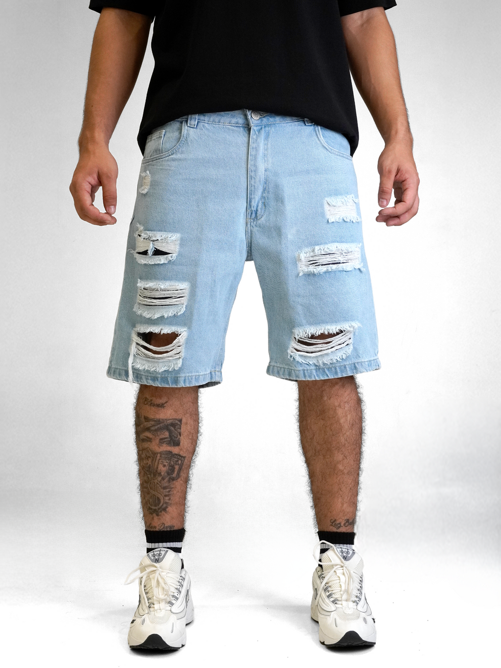 Bermuda Jean Hombre Broken Light Blue Urban Fit