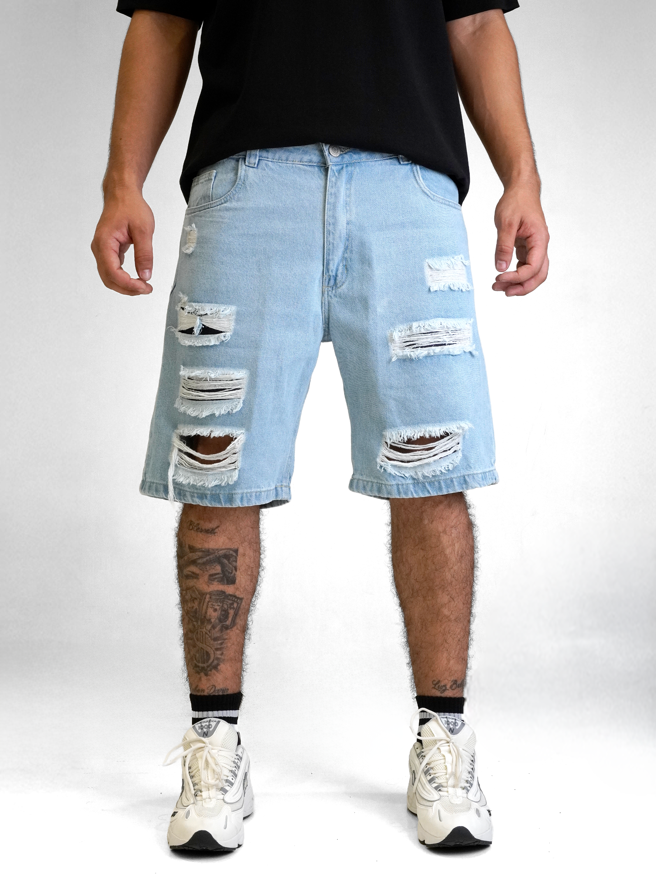 Bermuda Jean Hombre Broken Light Blue Urban Fit