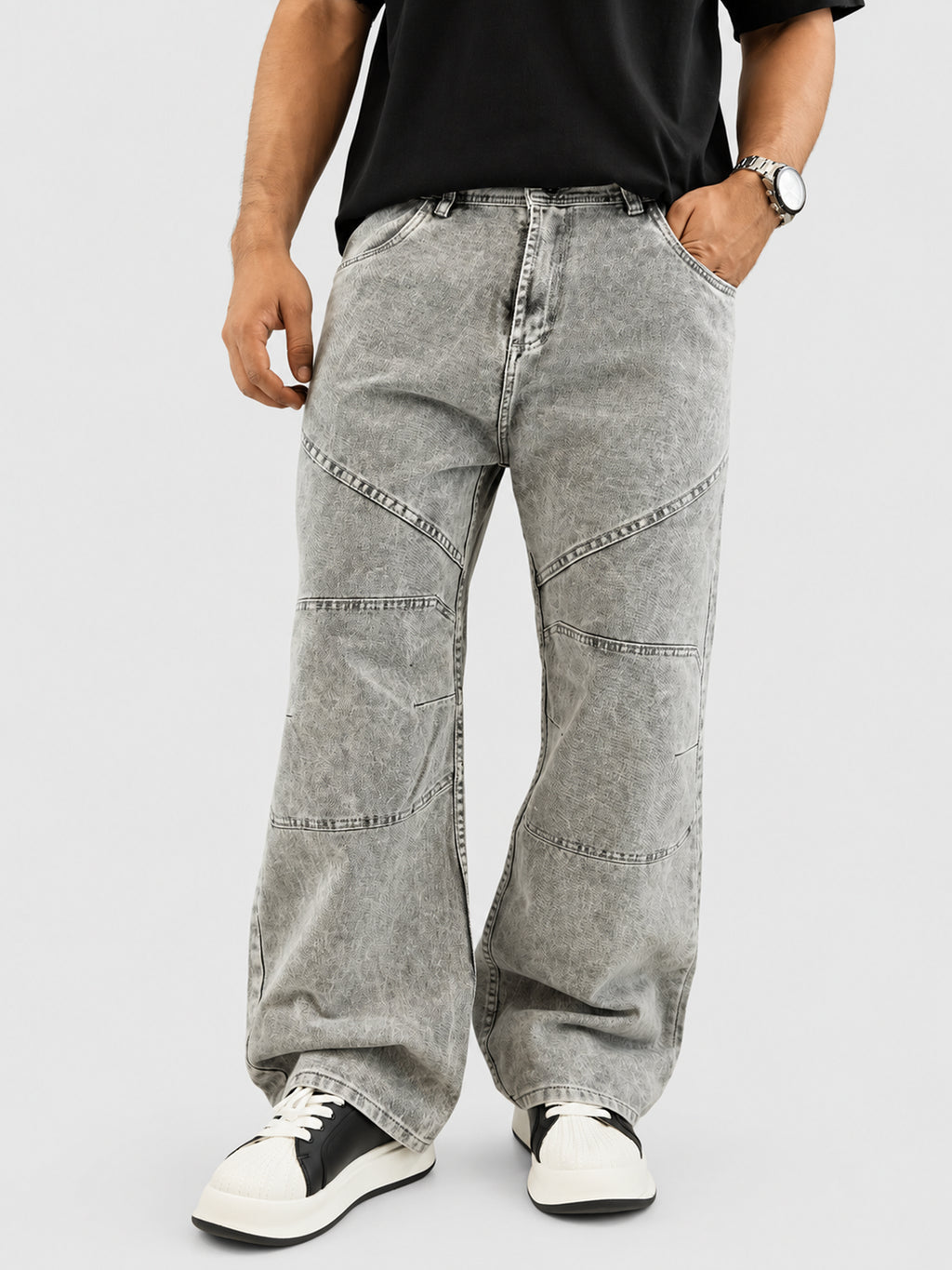 Jean Baggy Grey Wash