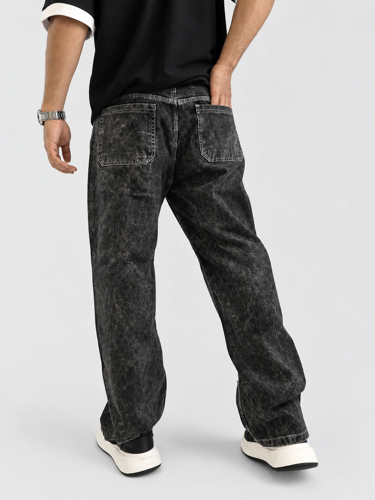 Jean Baggy Black Wash