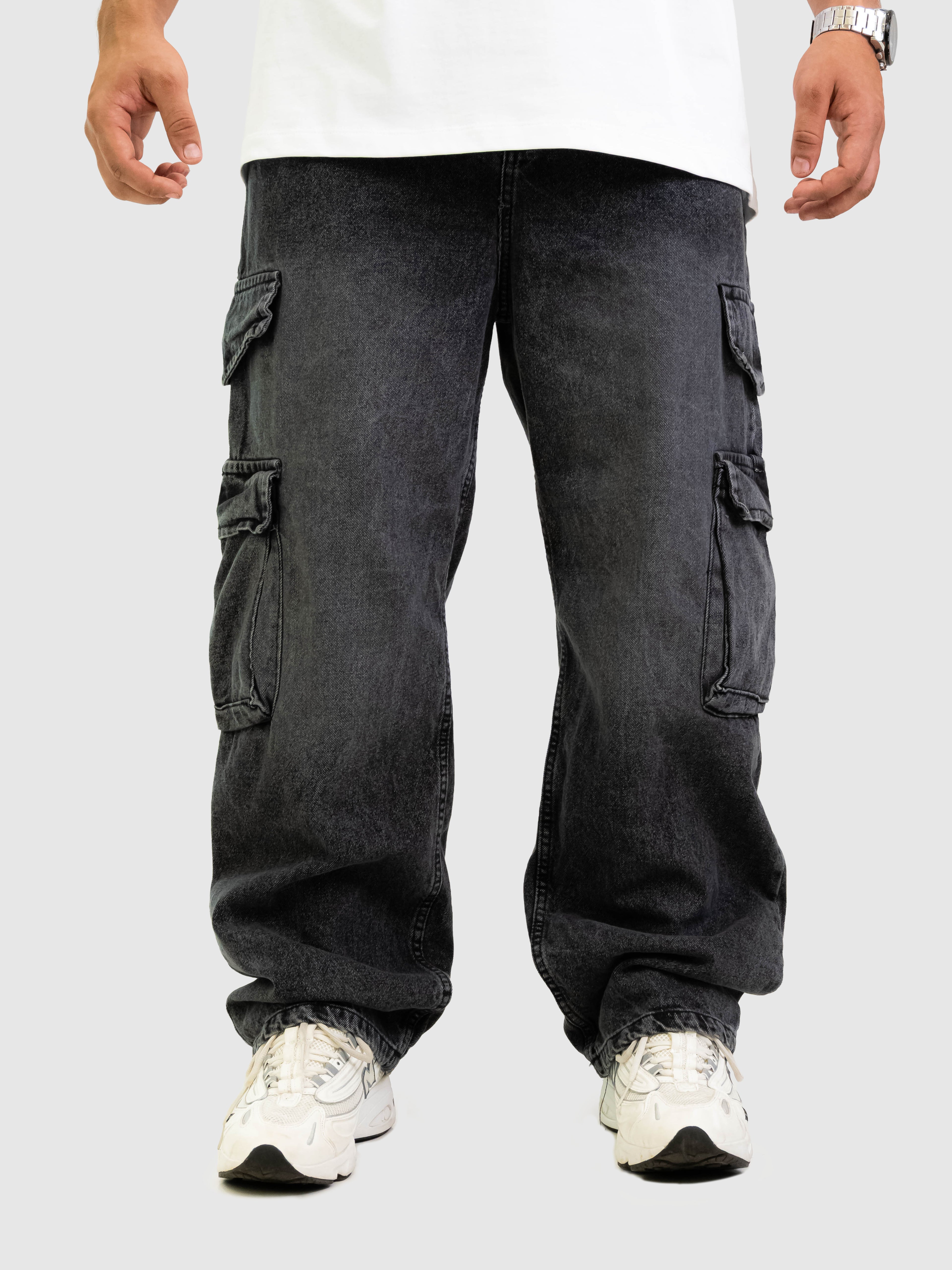 Jean Cargo Hombre – Negro Lavado